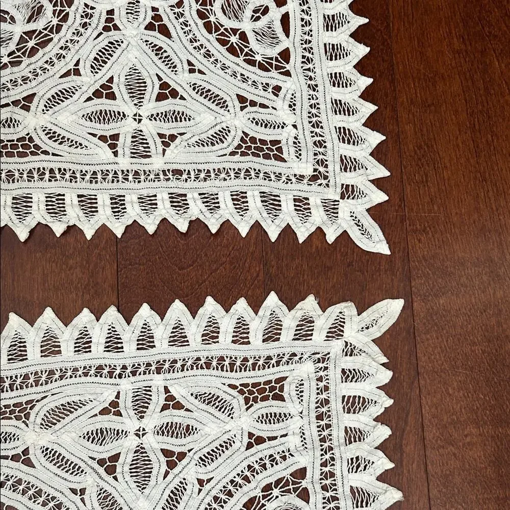 Vintage Intricate Cream Lace Placemats or Table Runners, Cottagecore Feminine